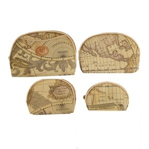Set Of 4 Allan Edward World Map Nesting Bags